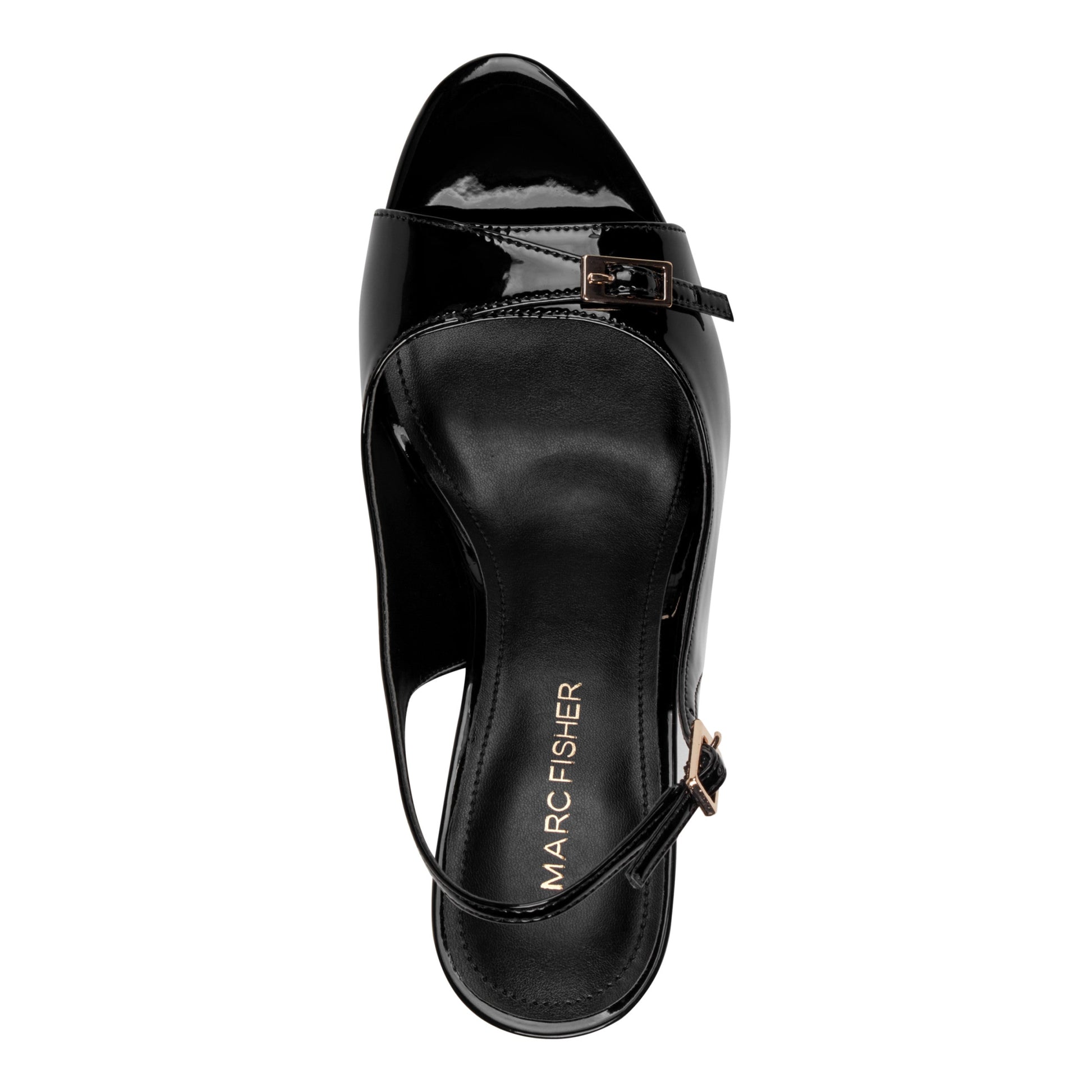 Marc Fisher Paza Peep Toe Pump - Black Patent