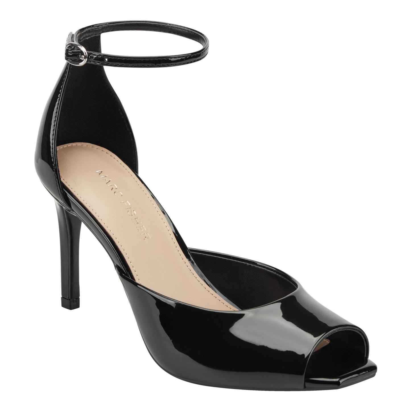 Marc Fisher Veni Peep Toe Pump - Black Patent