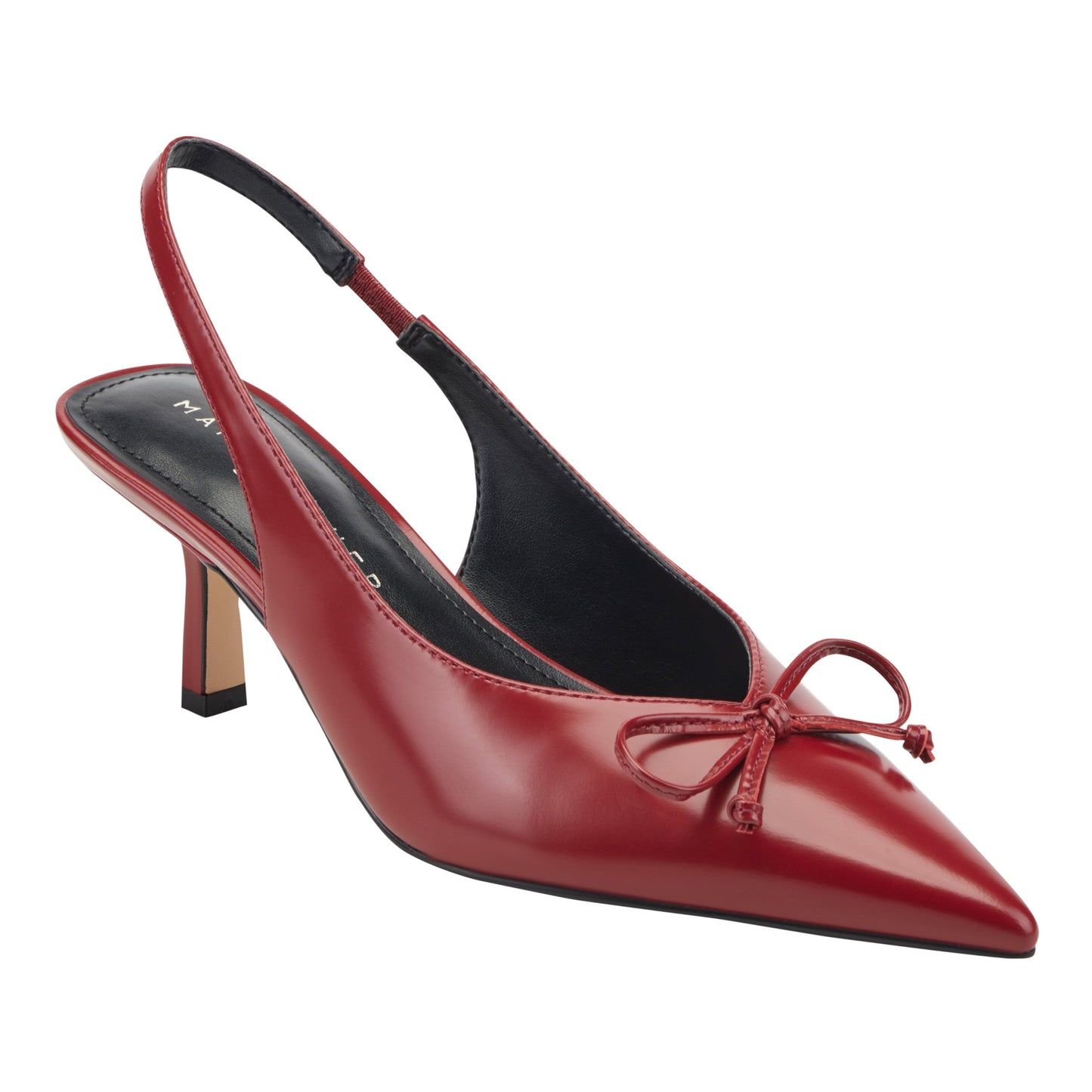 Marc Fisher Gretel Leather Bow Slingback Pump - Red Leather