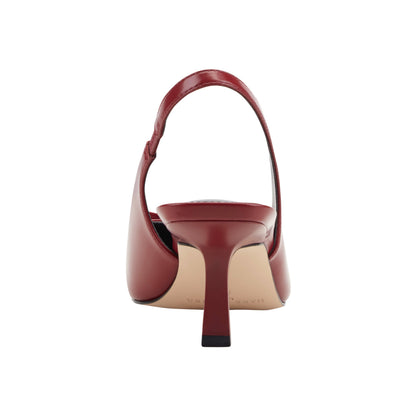 Marc Fisher Gretel Leather Bow Slingback Pump - Red Leather