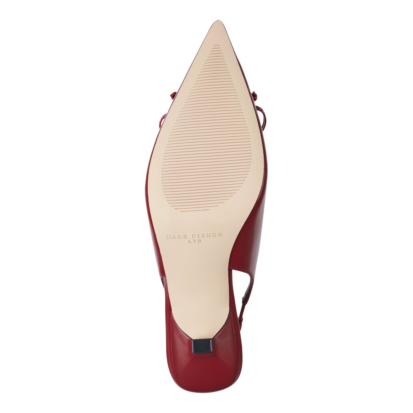 Marc Fisher Gretel Leather Bow Slingback Pump - Red Leather