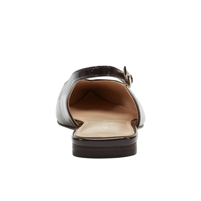 Marc Fisher Gabra Leather Slingback Flat - Brown Patent Leather
