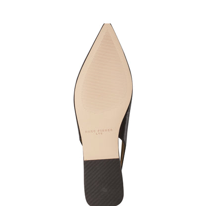 Marc Fisher Gabra Leather Slingback Flat - Brown Patent Leather