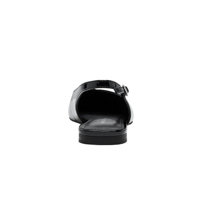 Marc Fisher Gabra Leather Slingback Flat - Black Patent Leather