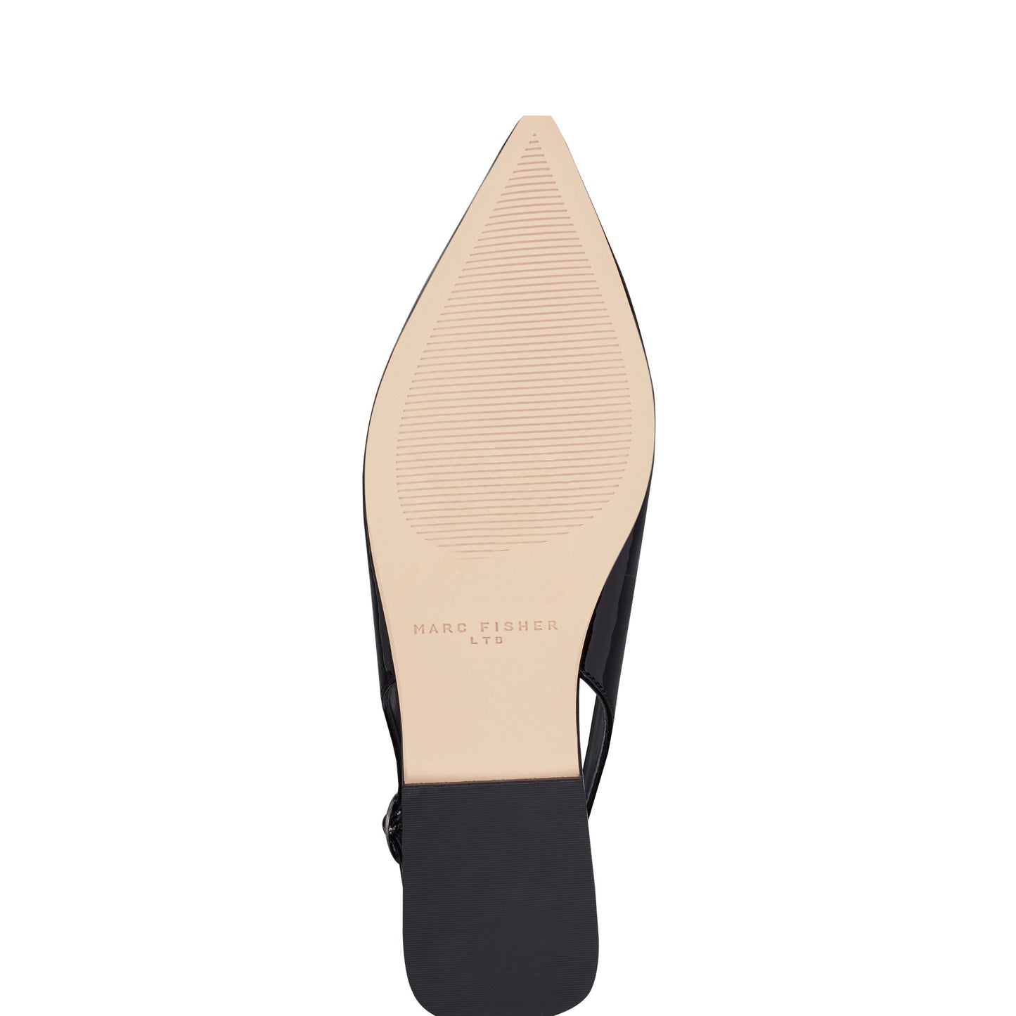 Marc Fisher Gabra Leather Slingback Flat - Black Patent Leather