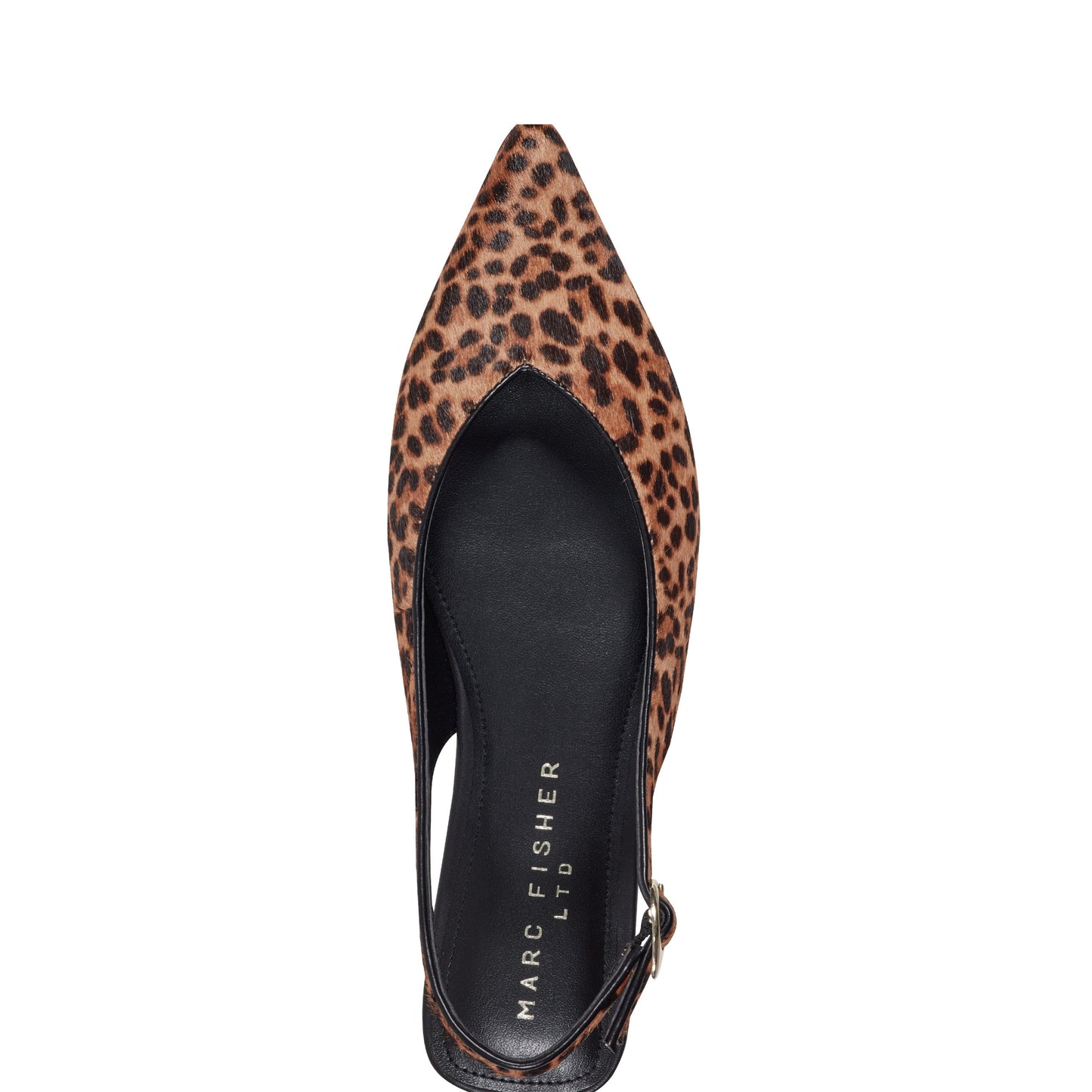 Marc Fisher Gabra Leather Slingback Flat - Leopard Printed Pony Hair