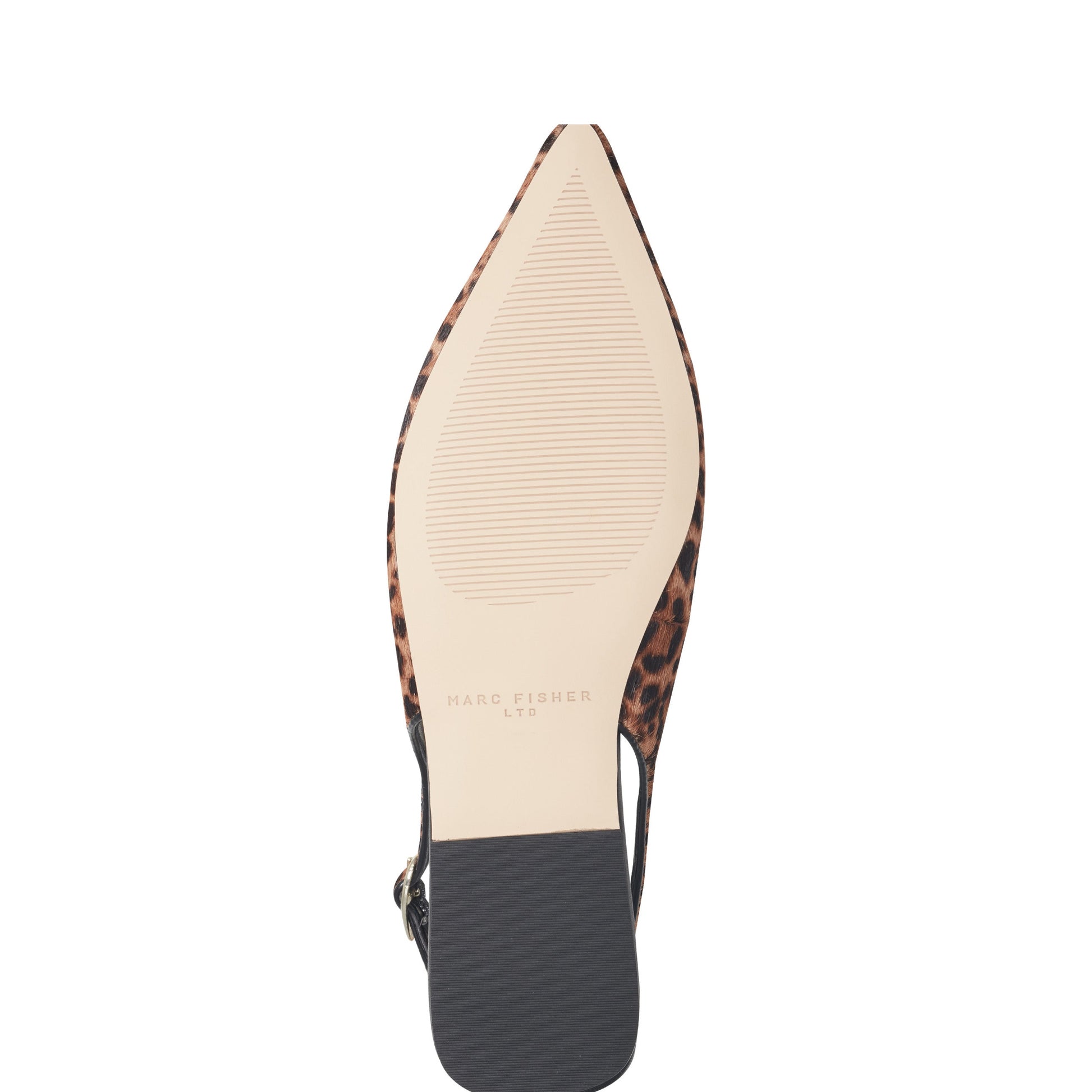 Marc Fisher Gabra Leather Slingback Flat - Leopard Printed Pony Hair