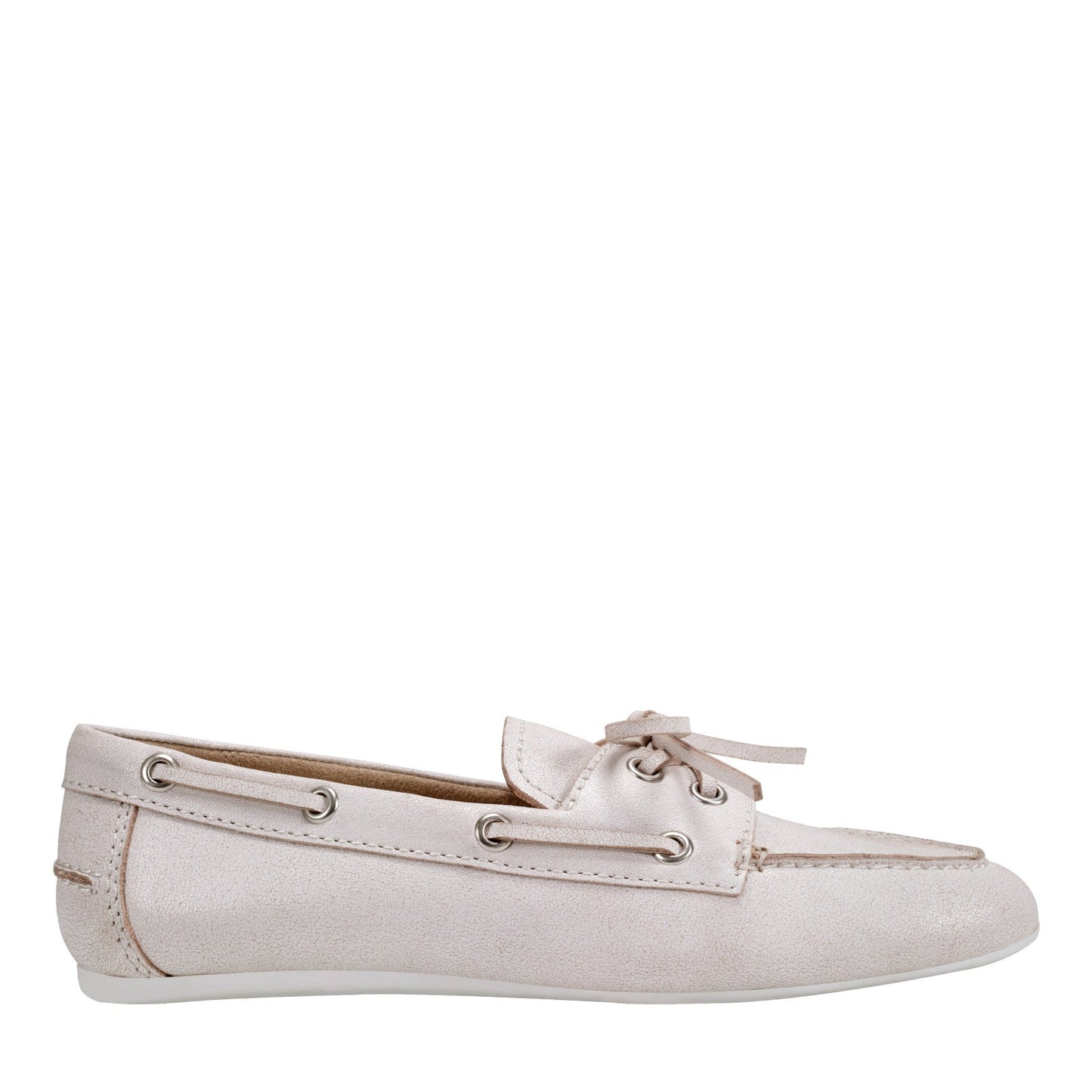 Marc Fisher Uleena Leather Boat Shoe - Light Natural Leather