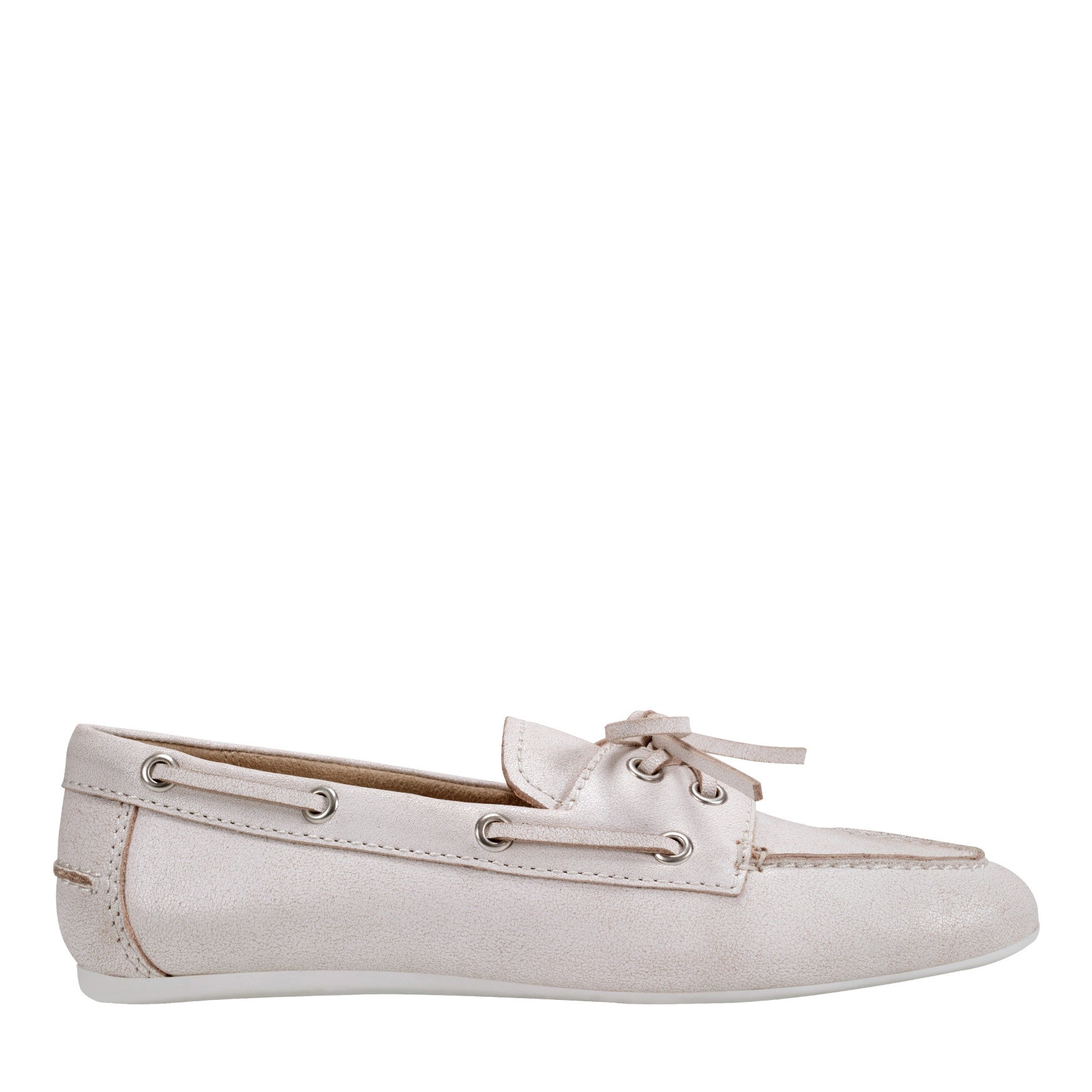 Marc Fisher Uleena Leather Boat Shoe - Light Natural Leather