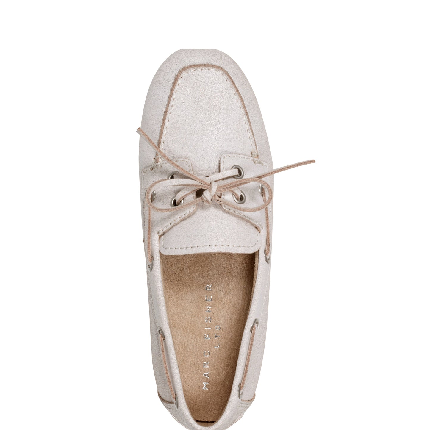 Marc Fisher Uleena Leather Boat Shoe - Light Natural Leather