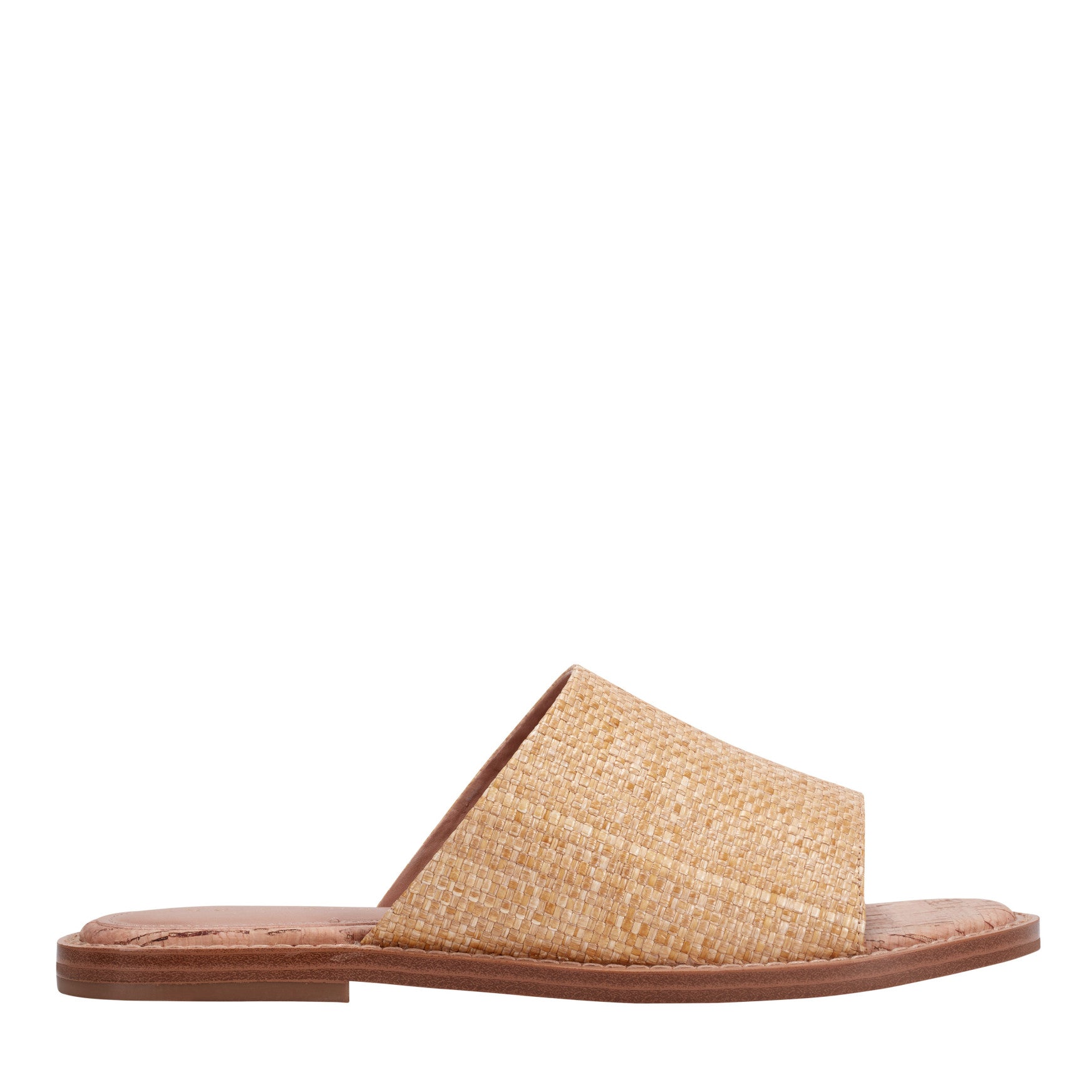 Marc Fisher Grayce Flat Slide Sandal - Natural Raffia