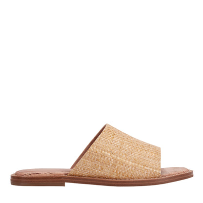Marc Fisher Grayce Flat Slide Sandal - Natural Raffia