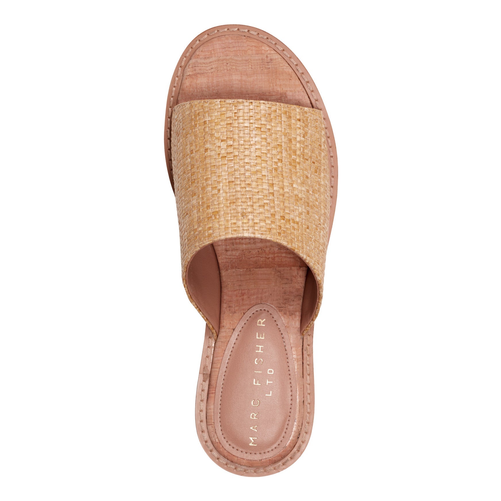 Marc Fisher Grayce Flat Slide Sandal - Natural Raffia