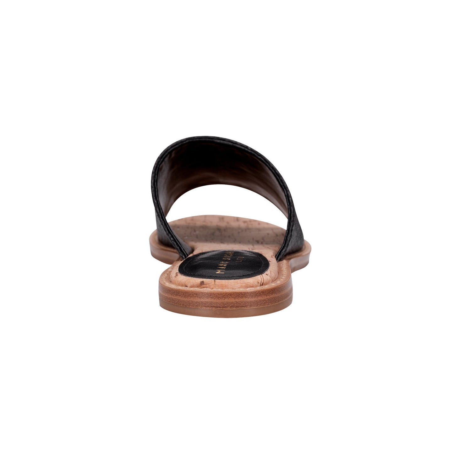 Marc Fisher Grayce Flat Slide Sandal - Black Raffia