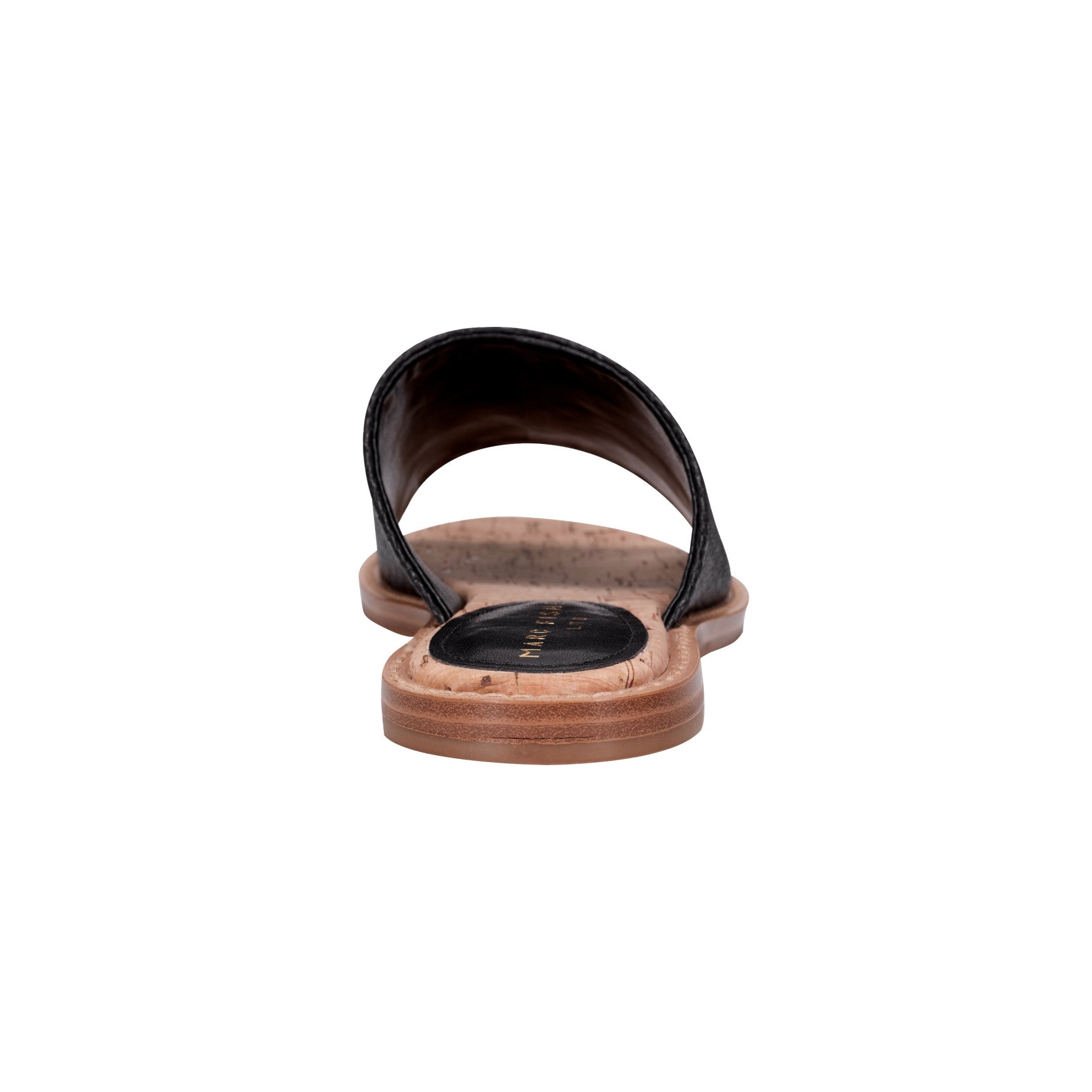 Marc Fisher Grayce Flat Slide Sandal - Black Raffia