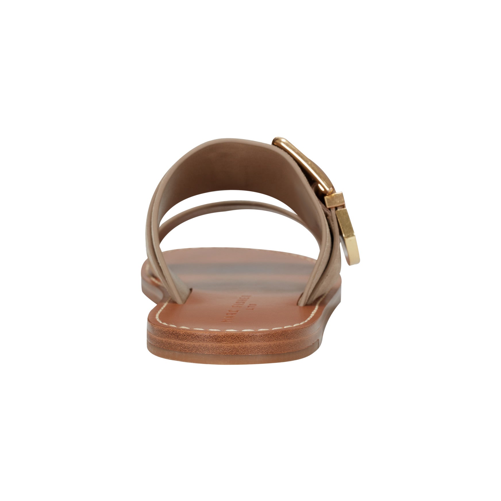 Marc Fisher Hallyn Leather Flat Slide Sandal - Taupe Suede
