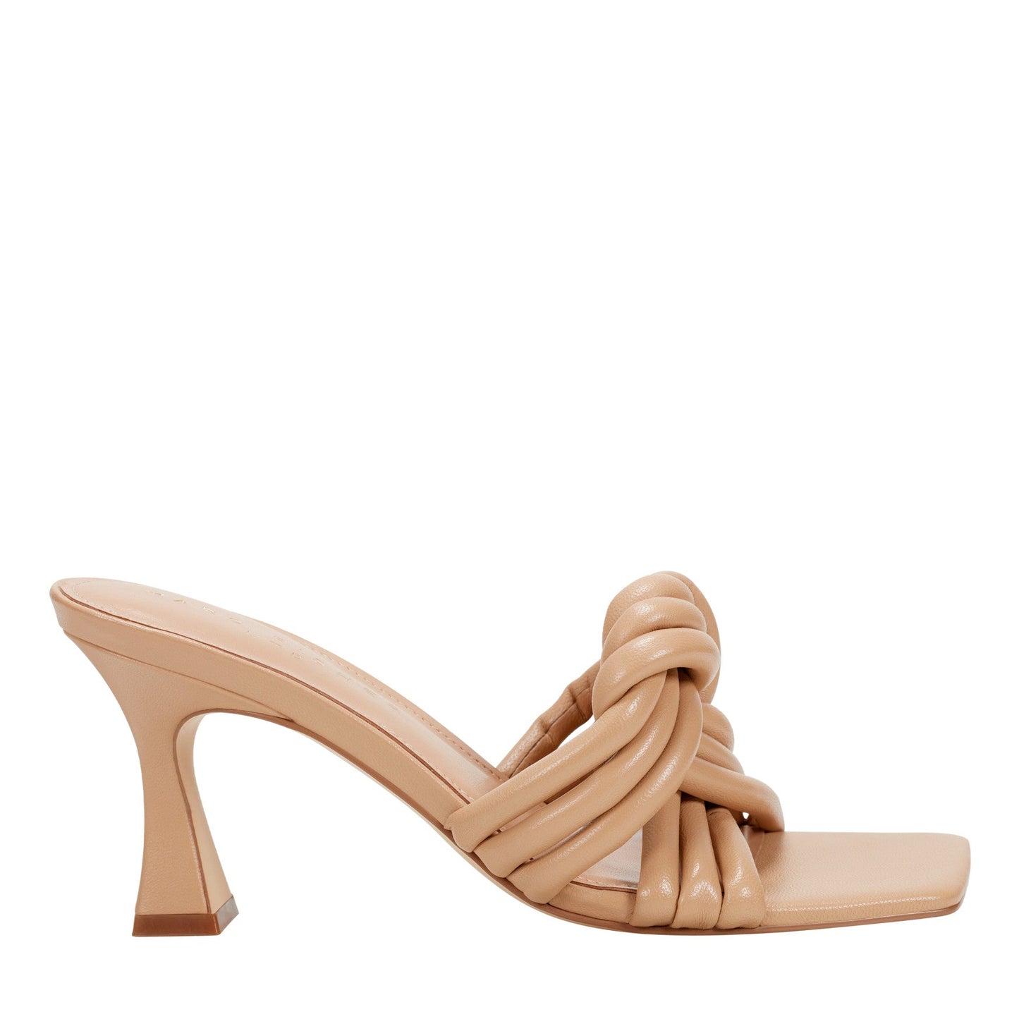 Marc Fisher Dru Knotted Leather Slide Sandal - Natural Leather