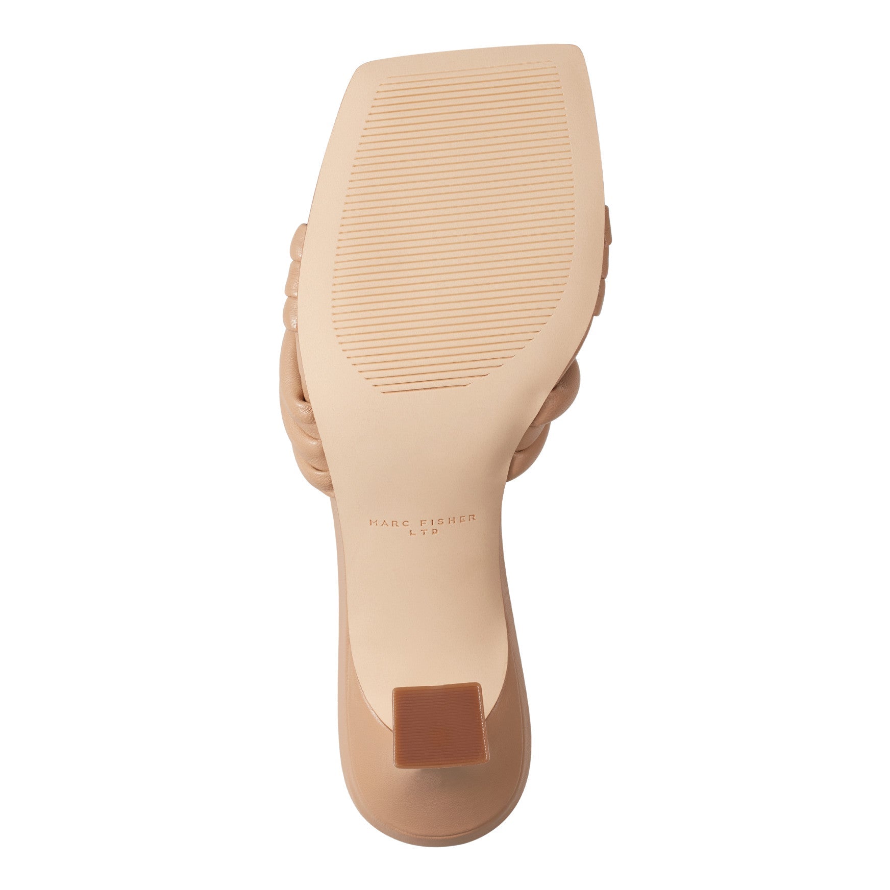 Marc Fisher Dru Knotted Leather Slide Sandal - Natural Leather