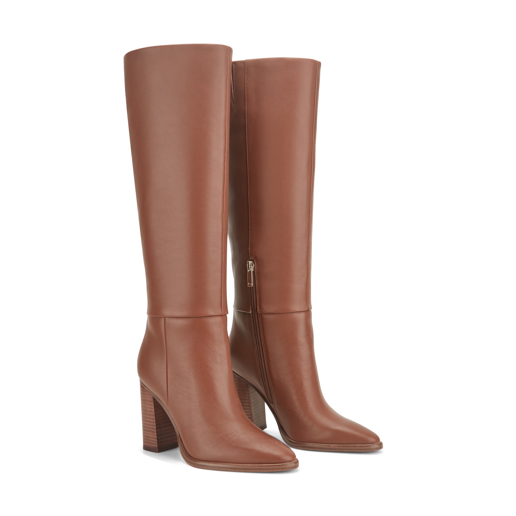 Marc Fisher Lannie Dress Leather Boot - Medium Natural Leather
