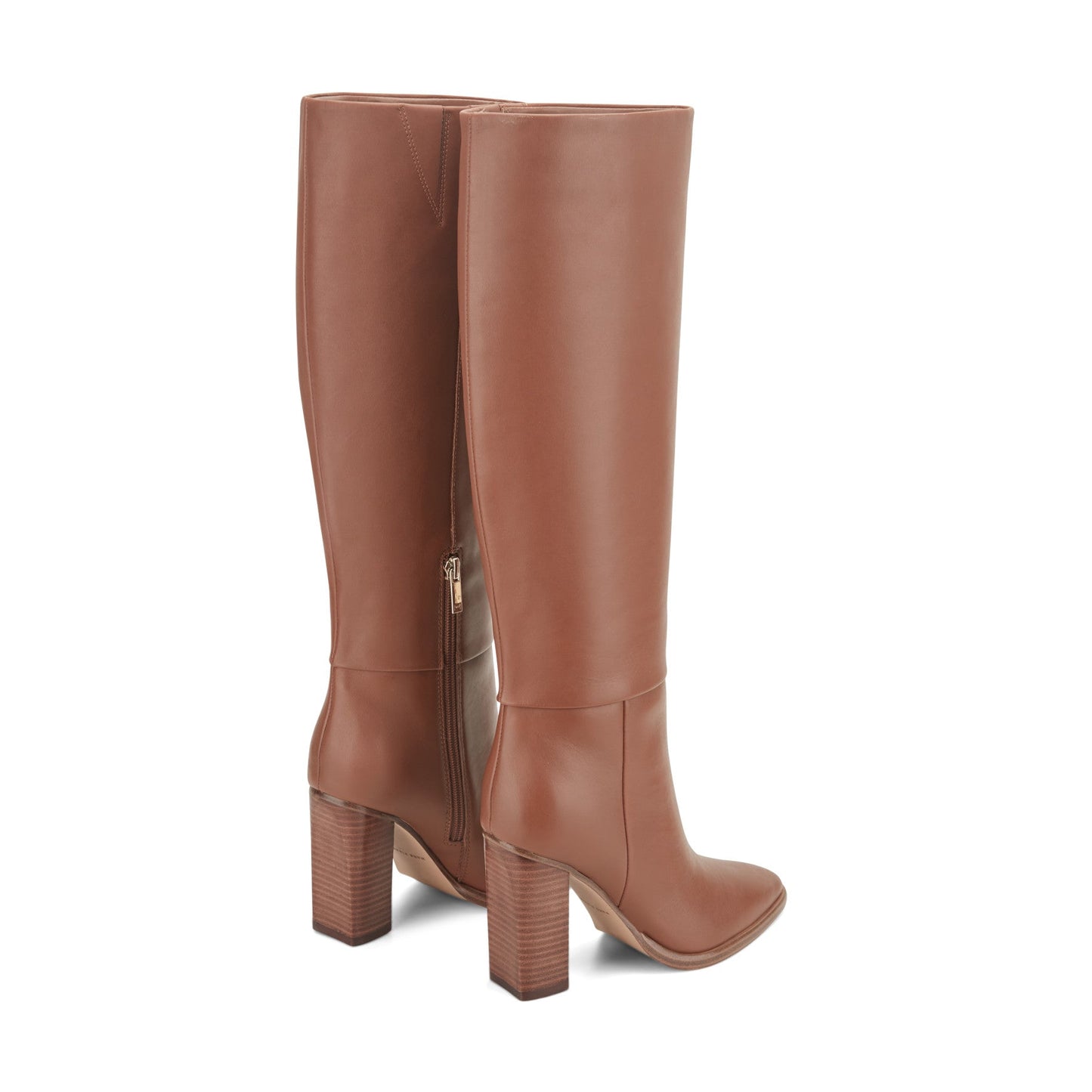 Marc Fisher Lannie Dress Leather Boot - Medium Natural Leather
