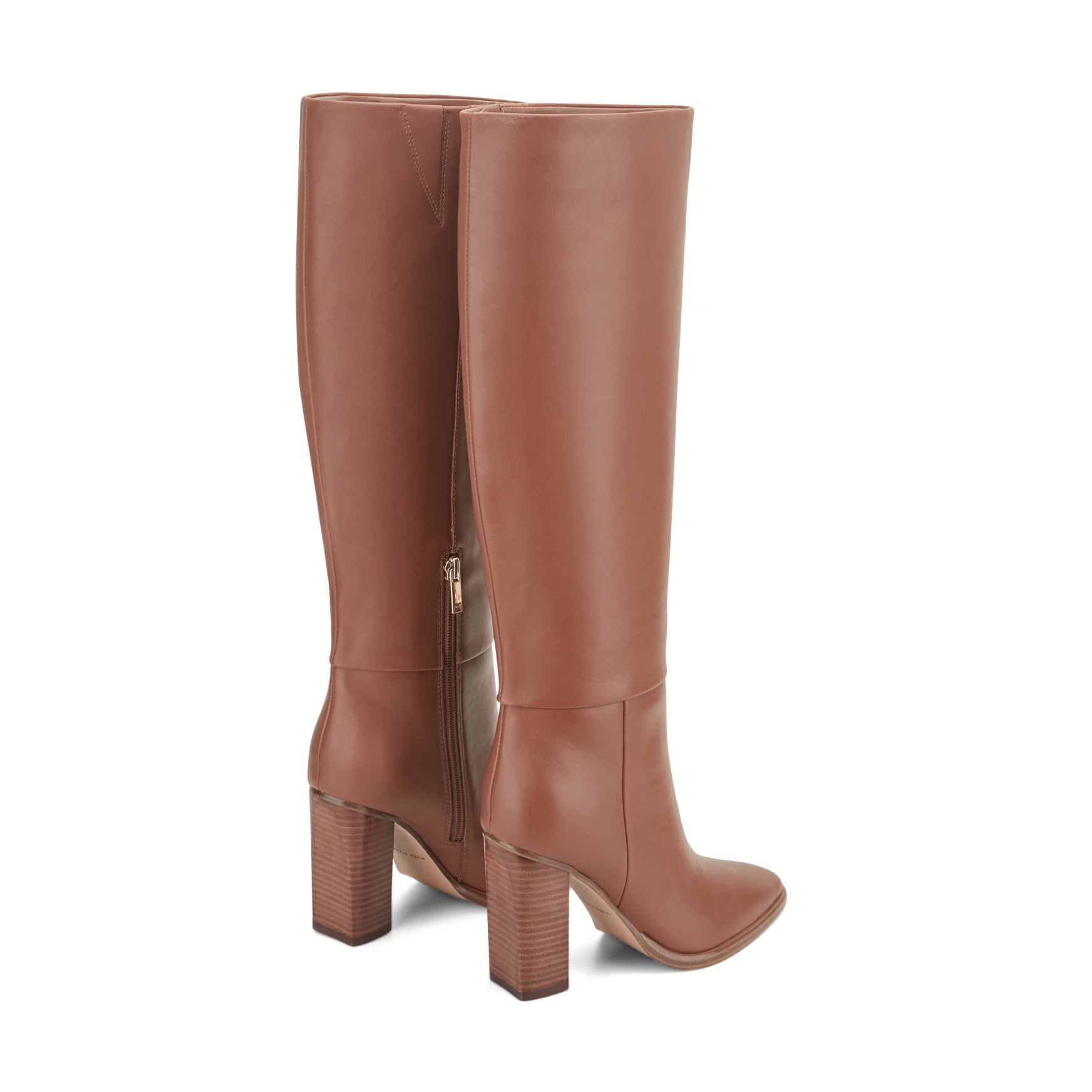 Marc Fisher Lannie Dress Leather Boot - Medium Natural Leather