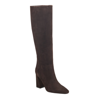 Marc Fisher Yarli Leather Boot - Dark Brown Suede