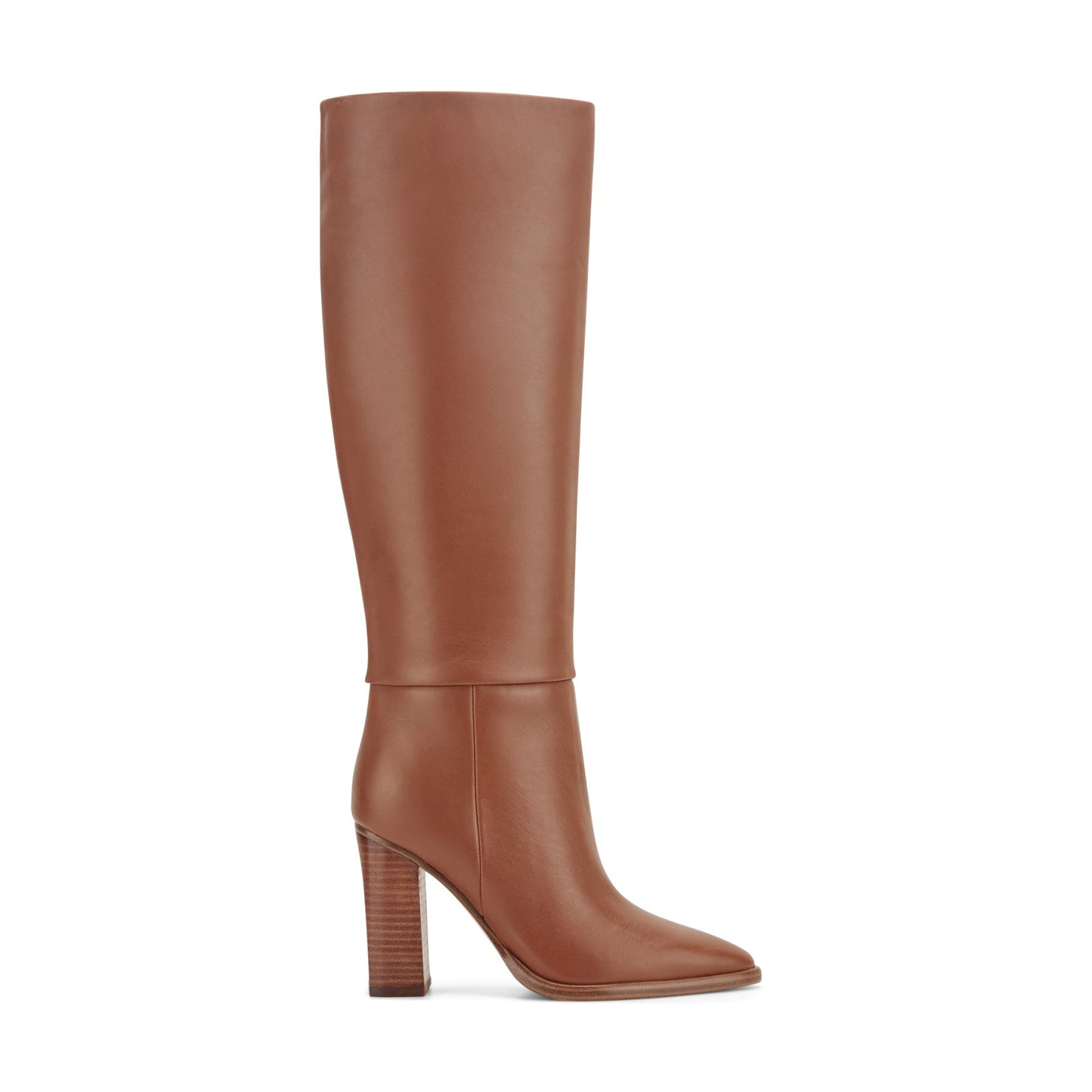 Marc Fisher Lannie Wide Calf Dress Leather Boot - Medium Natural Leather