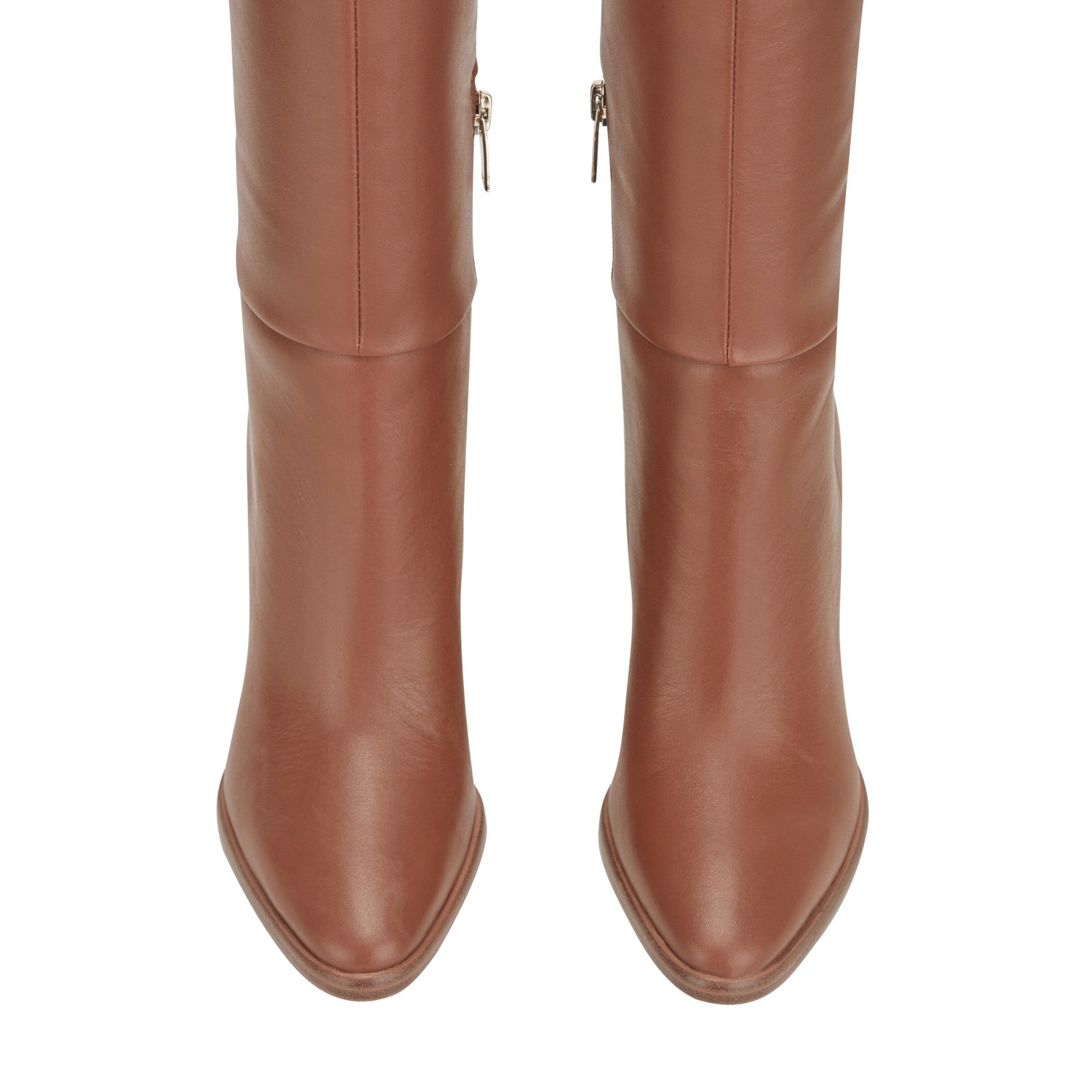 Marc Fisher Lannie Wide Calf Dress Leather Boot - Medium Natural Leather