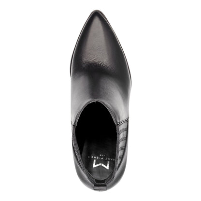 Marc Fisher Alva Pointy Toe Leather Bootie - Black Leather