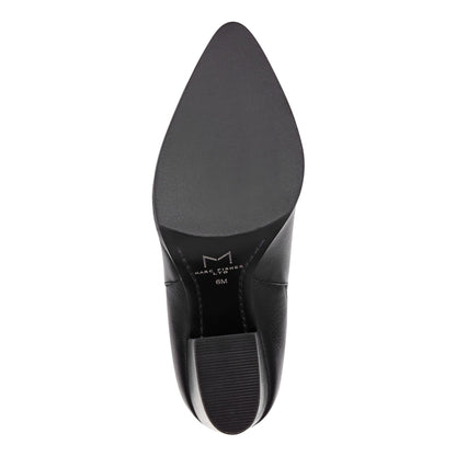 Marc Fisher Alva Pointy Toe Leather Bootie - Black Leather