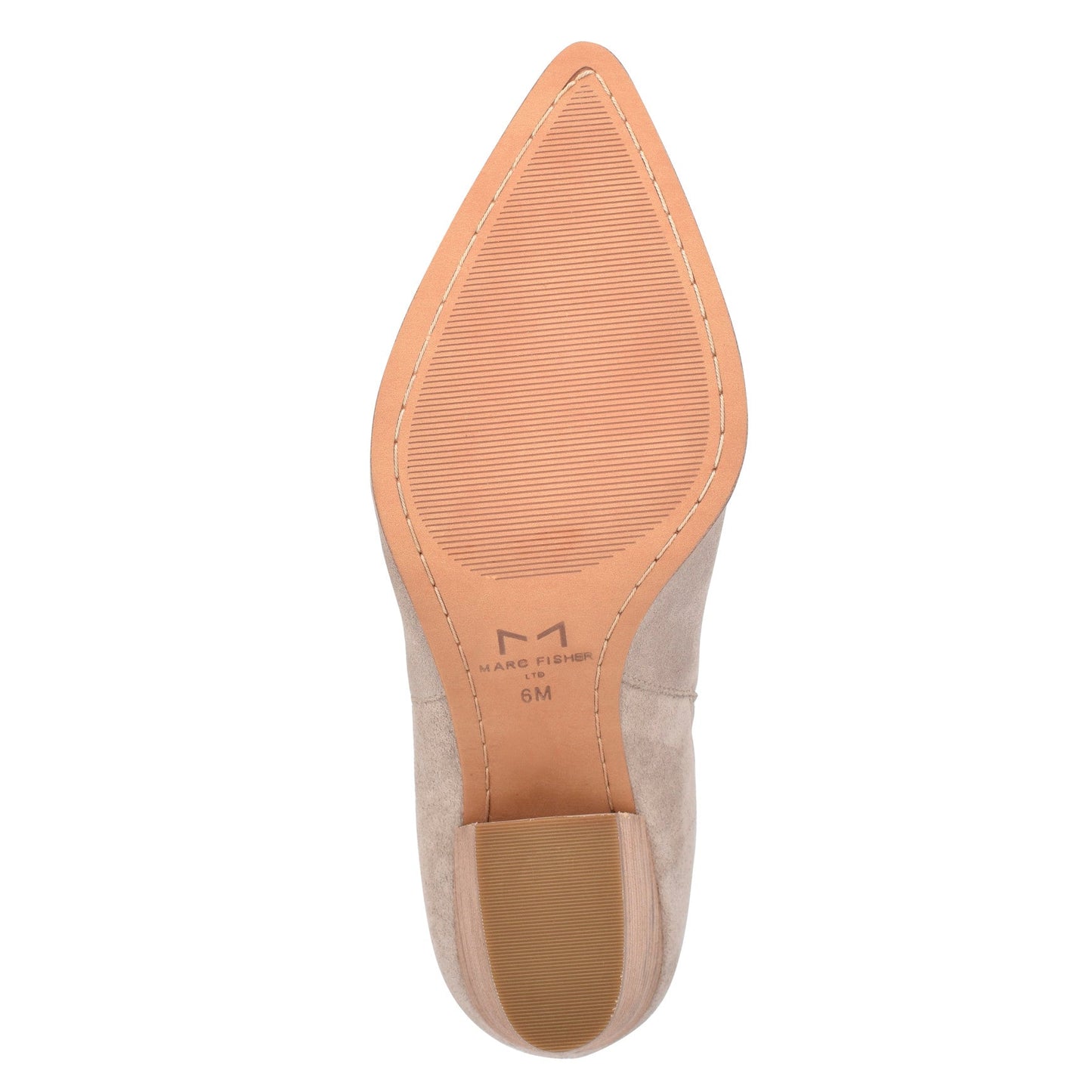 Marc Fisher Alva Pointy Toe Leather Bootie - Light Natural Suede