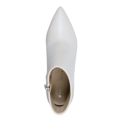 Marc Fisher Jarli Pointy Leather Ankle Bootie - Ivory Leather