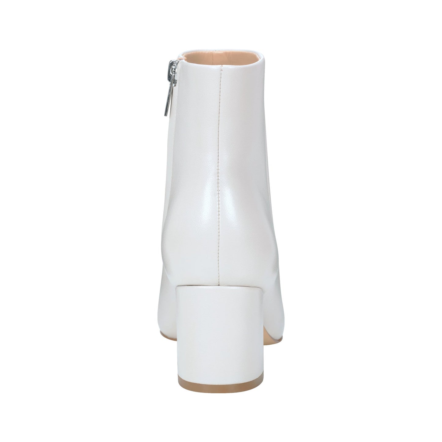 Marc Fisher Jarli Pointy Leather Ankle Bootie - Ivory Leather
