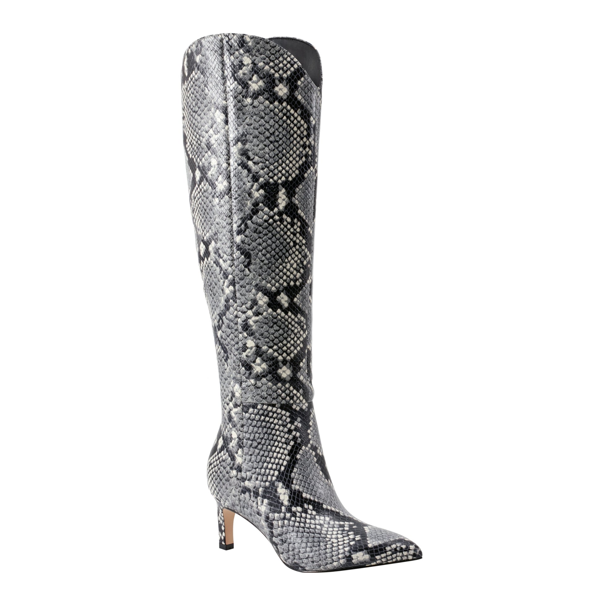 Marc Fisher Quinnie Dress Leather Boot - Snake Printed Leather