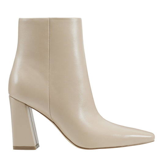 Marc Fisher Yanara Heeled Leather Bootie - Natural Leather