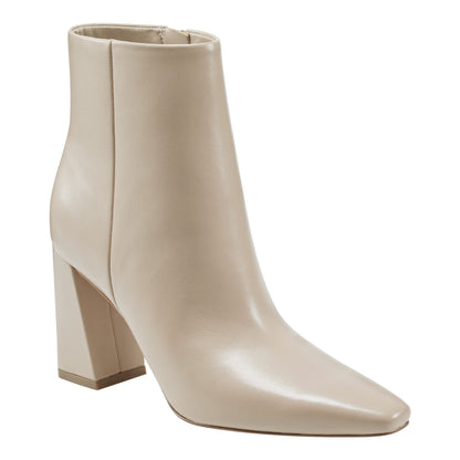 Marc Fisher Yanara Heeled Leather Bootie - Natural Leather