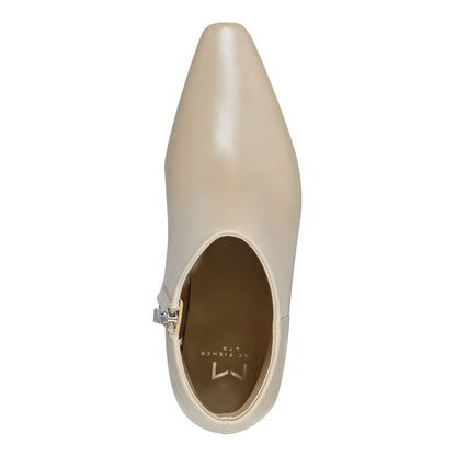 Marc Fisher Yanara Heeled Leather Bootie - Natural Leather