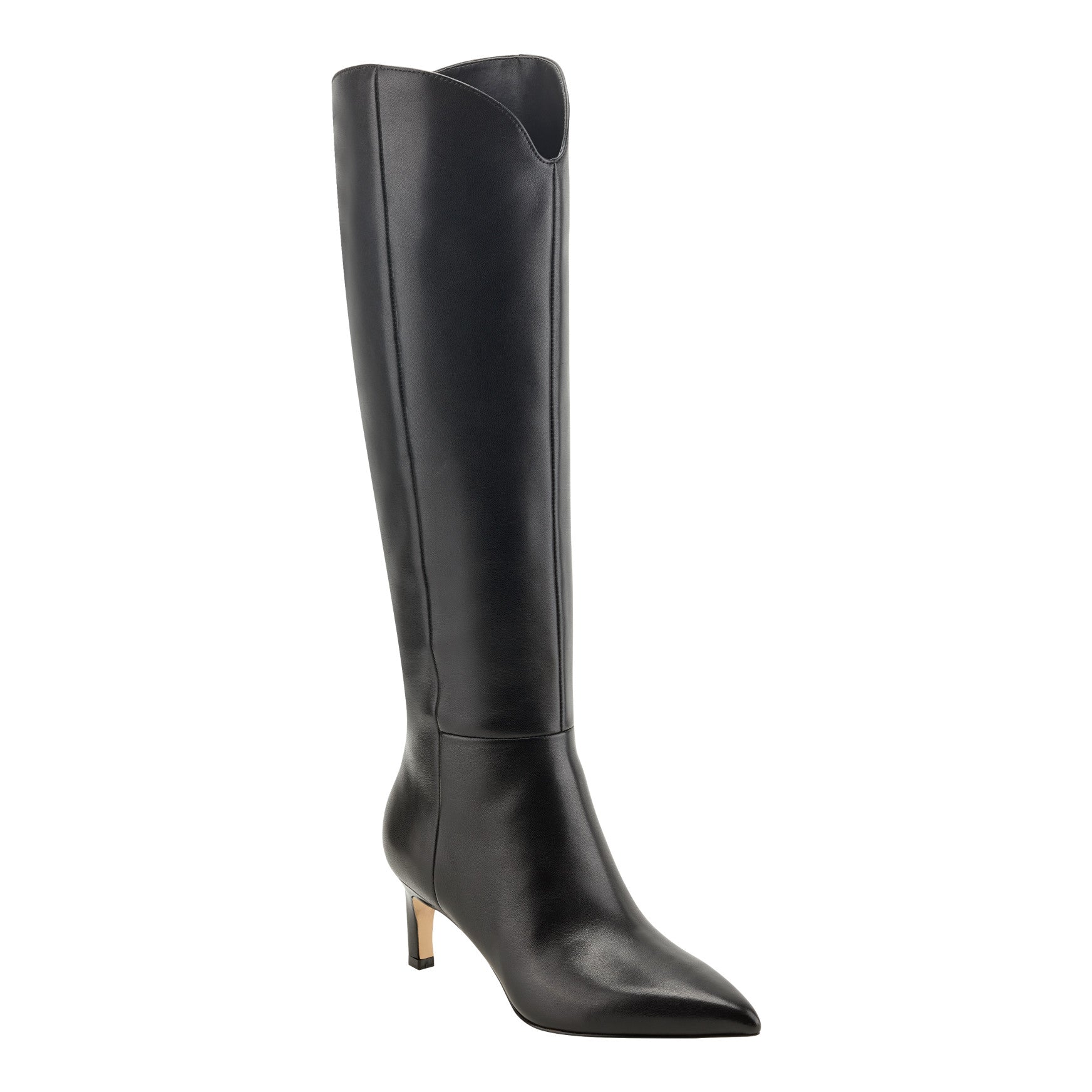 Marc Fisher Quinnie Dress Leather Boot - Black Leather