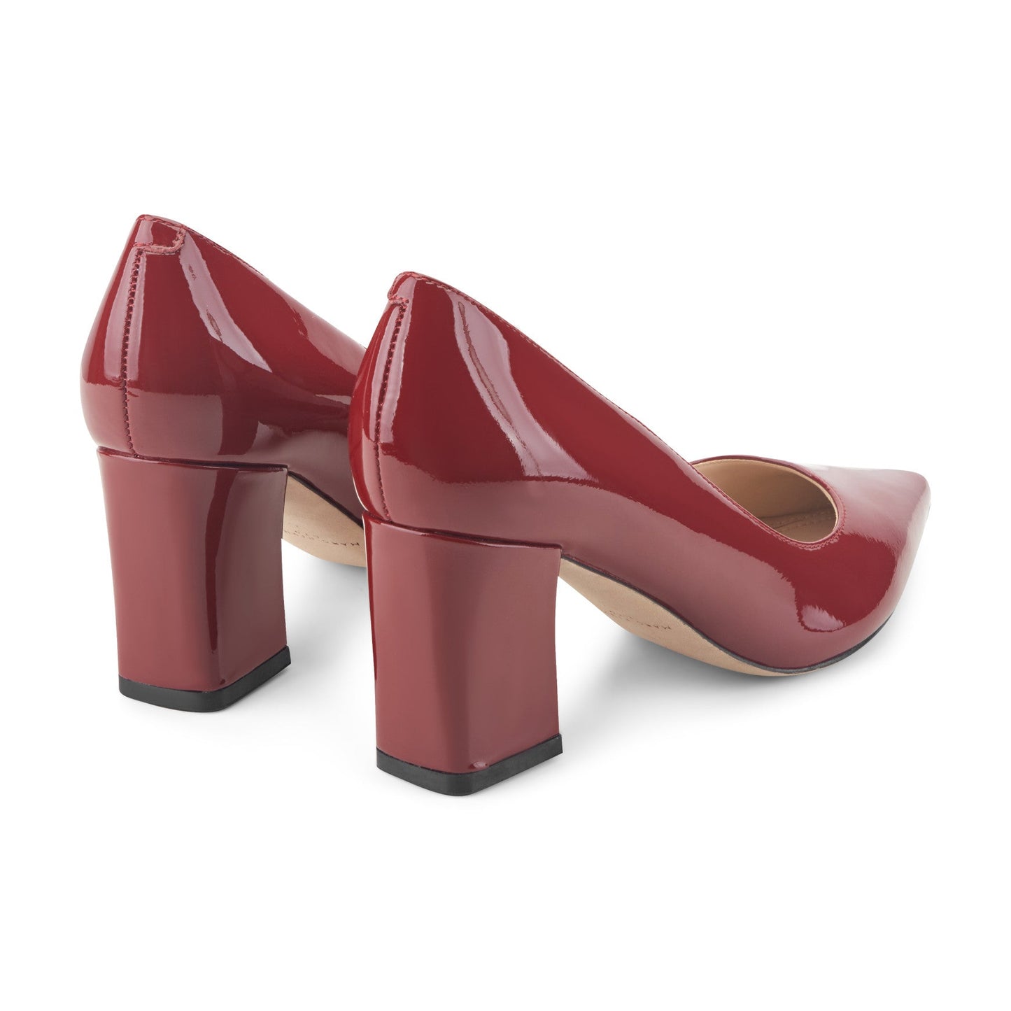Marc Fisher Zala Block Heel Pointy Toe Pump - Red Patent Leather
