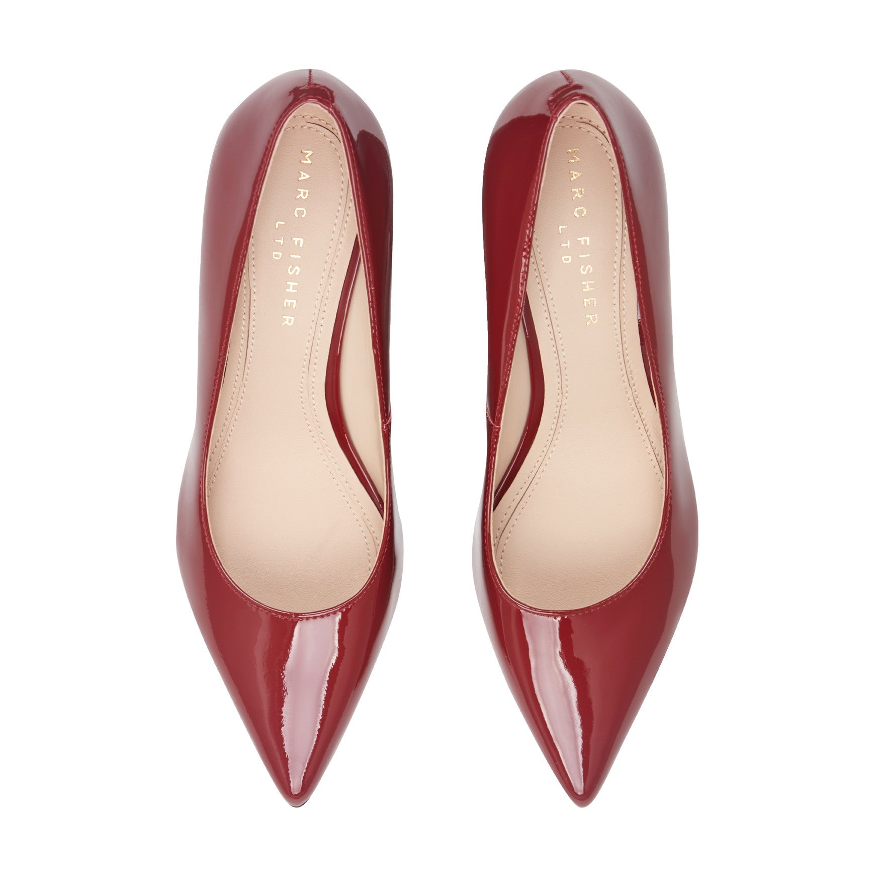 Marc Fisher Zala Block Heel Pointy Toe Pump - Red Patent Leather