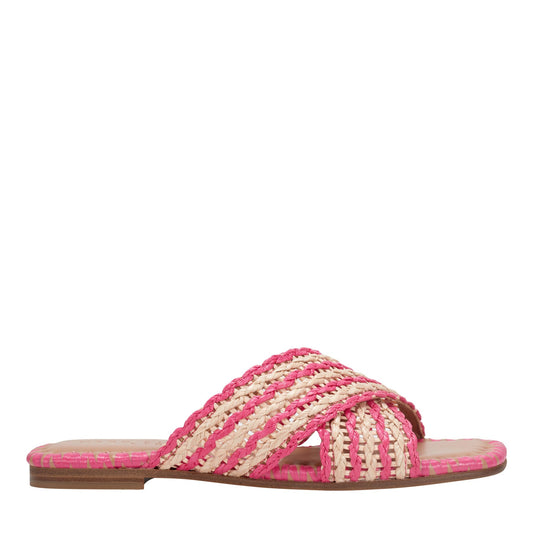 Marc Fisher Nylie Flat Sandal - Natural/Pink