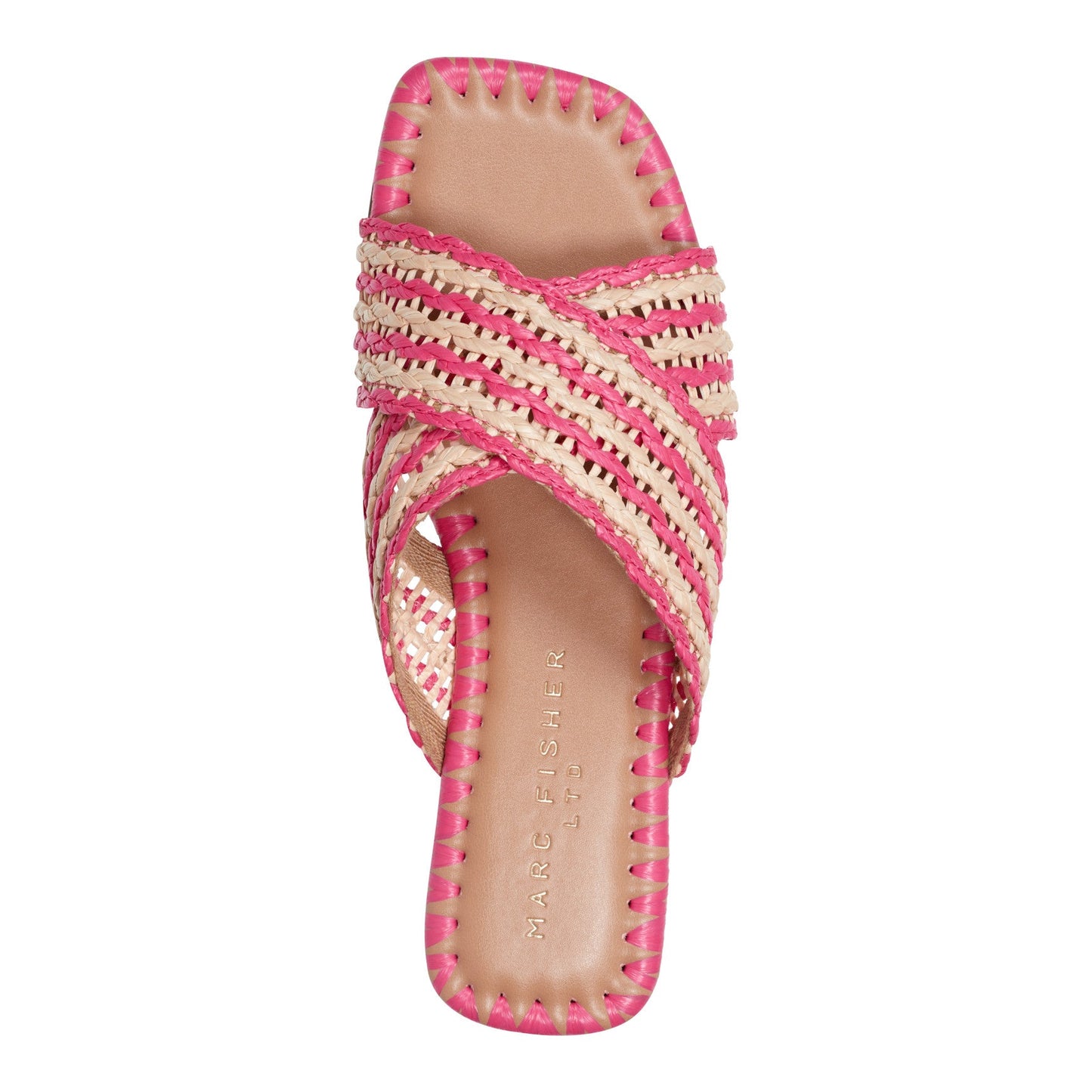 Marc Fisher Nylie Flat Sandal - Natural/Pink