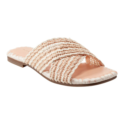 Marc Fisher Nylie Flat Sandal - Natural/White