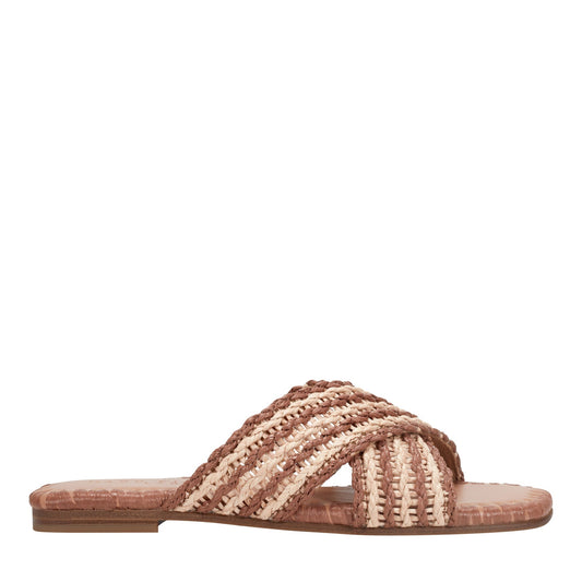 Marc Fisher Nylie Flat Sandal - Natural/Brown