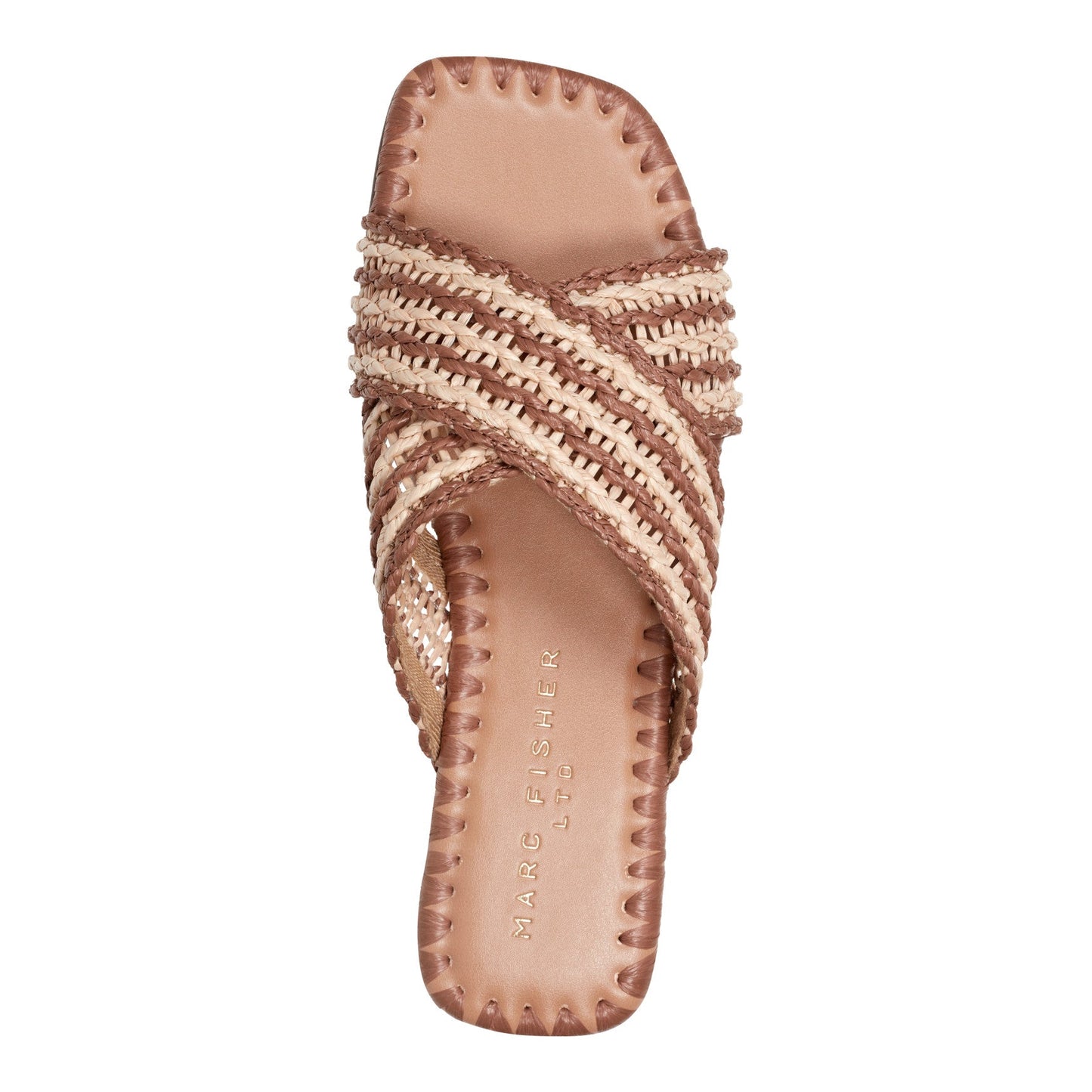 Marc Fisher Nylie Flat Sandal - Natural/Brown