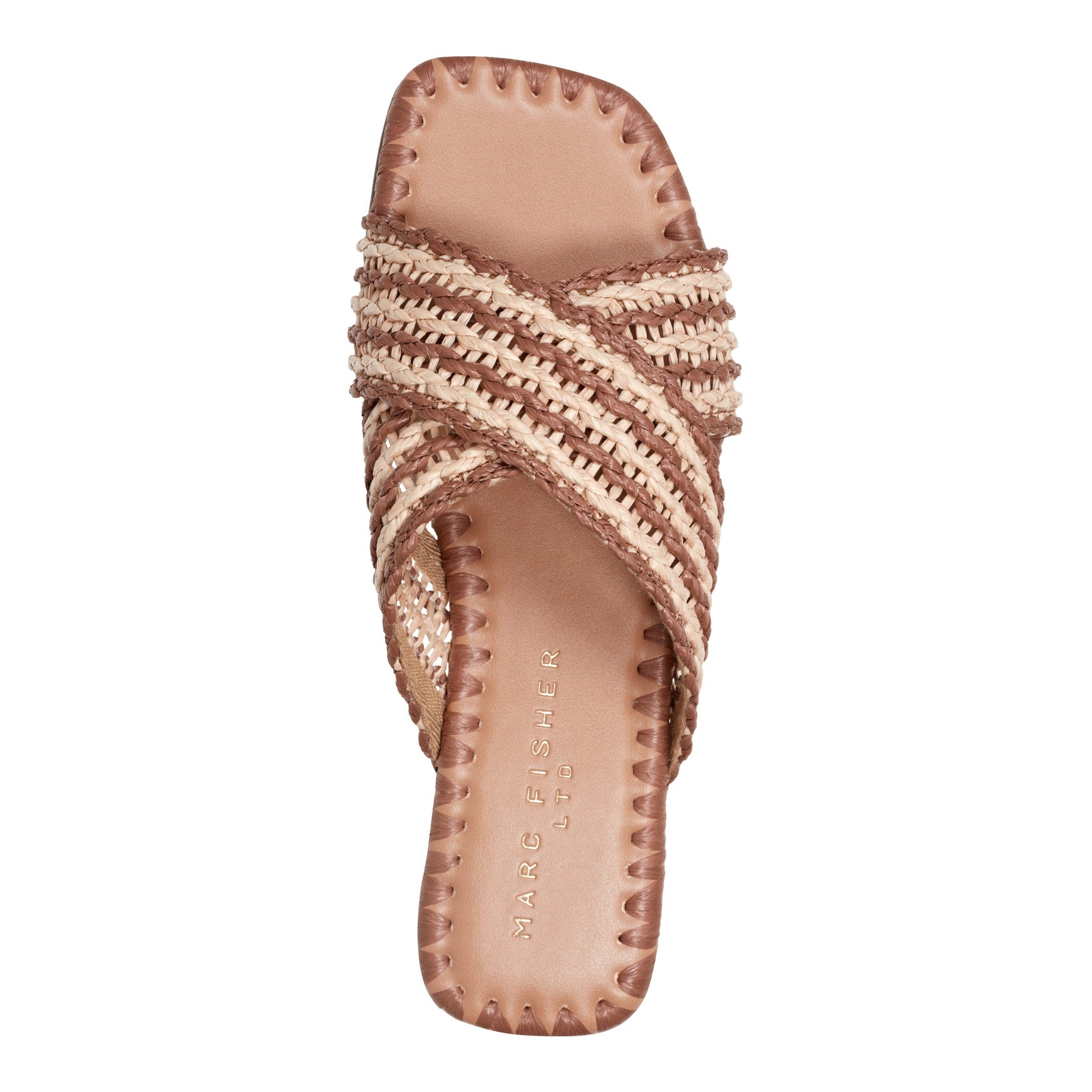 Marc Fisher Nylie Flat Sandal - Natural/Brown