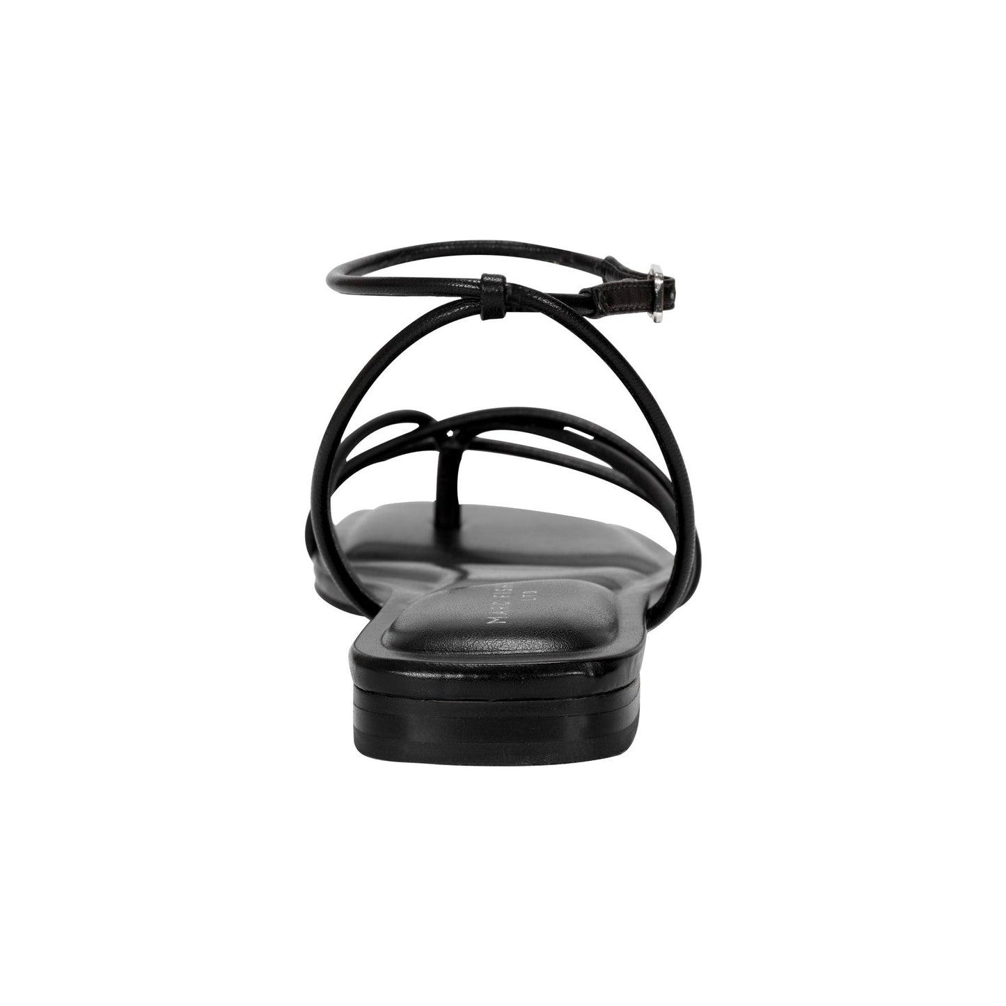 Marc Fisher Mayte Strappy Leather Flat Sandal - Black Leather