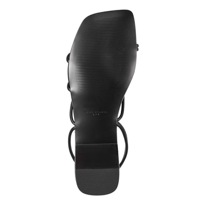 Marc Fisher Mayte Strappy Leather Flat Sandal - Black Leather