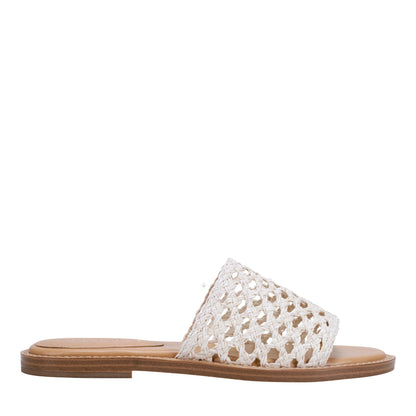 Marc Fisher Glynne Woven Flat Sandal - White