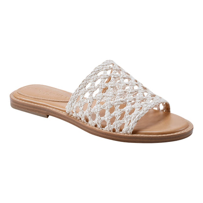 Marc Fisher Glynne Woven Flat Sandal - White
